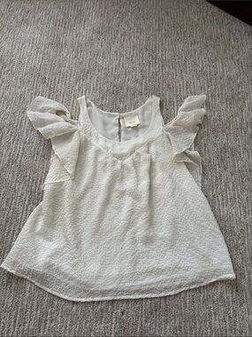 Maeve Cream Ruffle-Sleeve Camisole